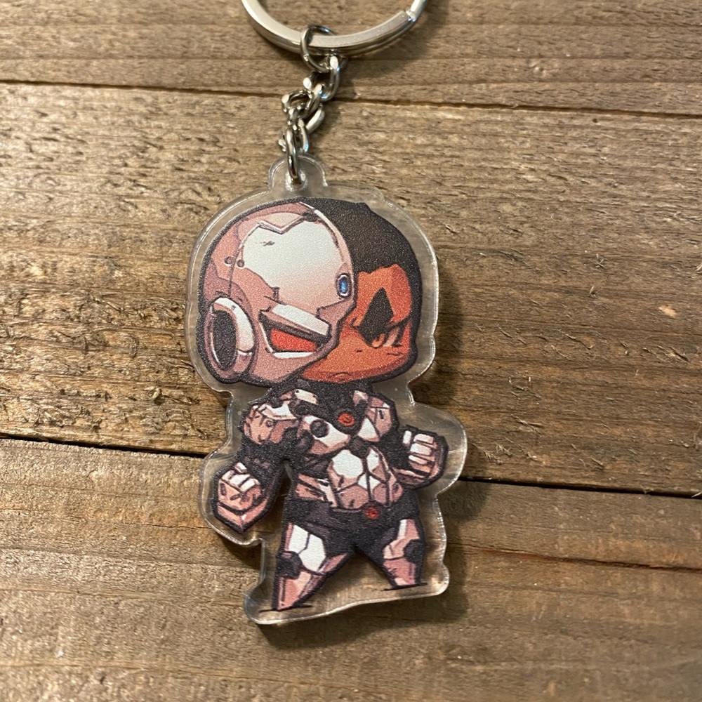 Cyborg acrylic keychain